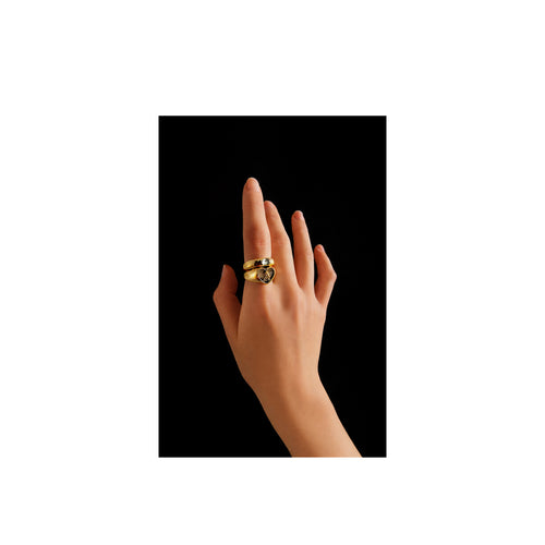Angel Wing Heart Ring Gold Plated